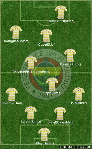 Fenerbahçe SK Formation 2019