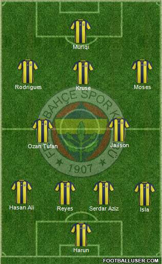 Fenerbahçe SK Formation 2019