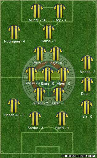 Fenerbahçe SK Formation 2019