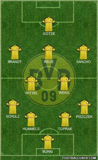 Borussia Dortmund Formation 2019