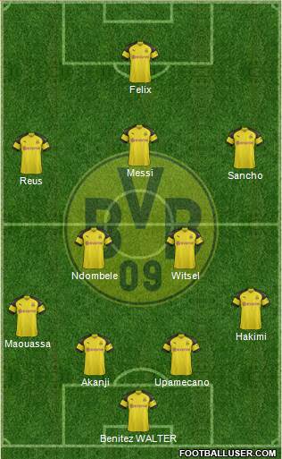 Borussia Dortmund Formation 2019