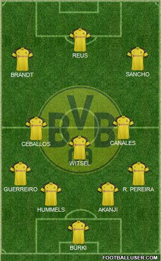 Borussia Dortmund Formation 2019