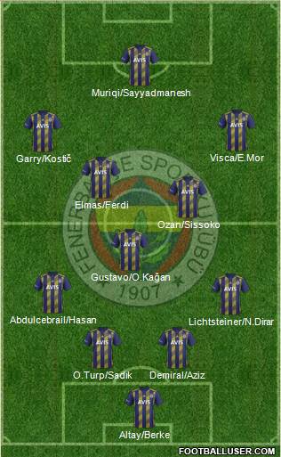 Fenerbahçe SK Formation 2019