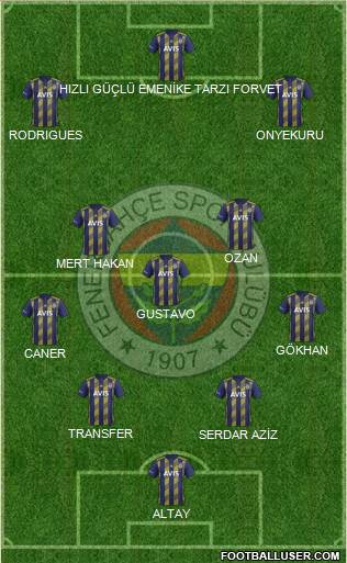 Fenerbahçe SK Formation 2020