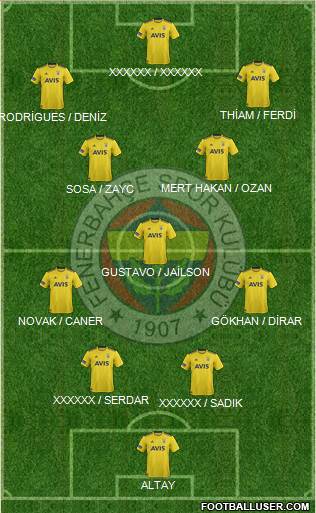 Fenerbahçe SK Formation 2020