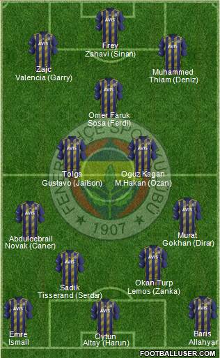 Fenerbahçe SK Formation 2020