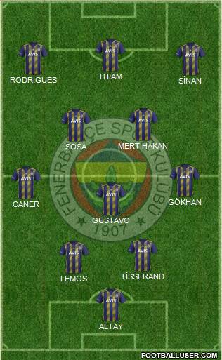 Fenerbahçe SK Formation 2020