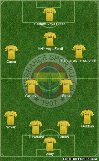 Fenerbahçe SK Formation 2020