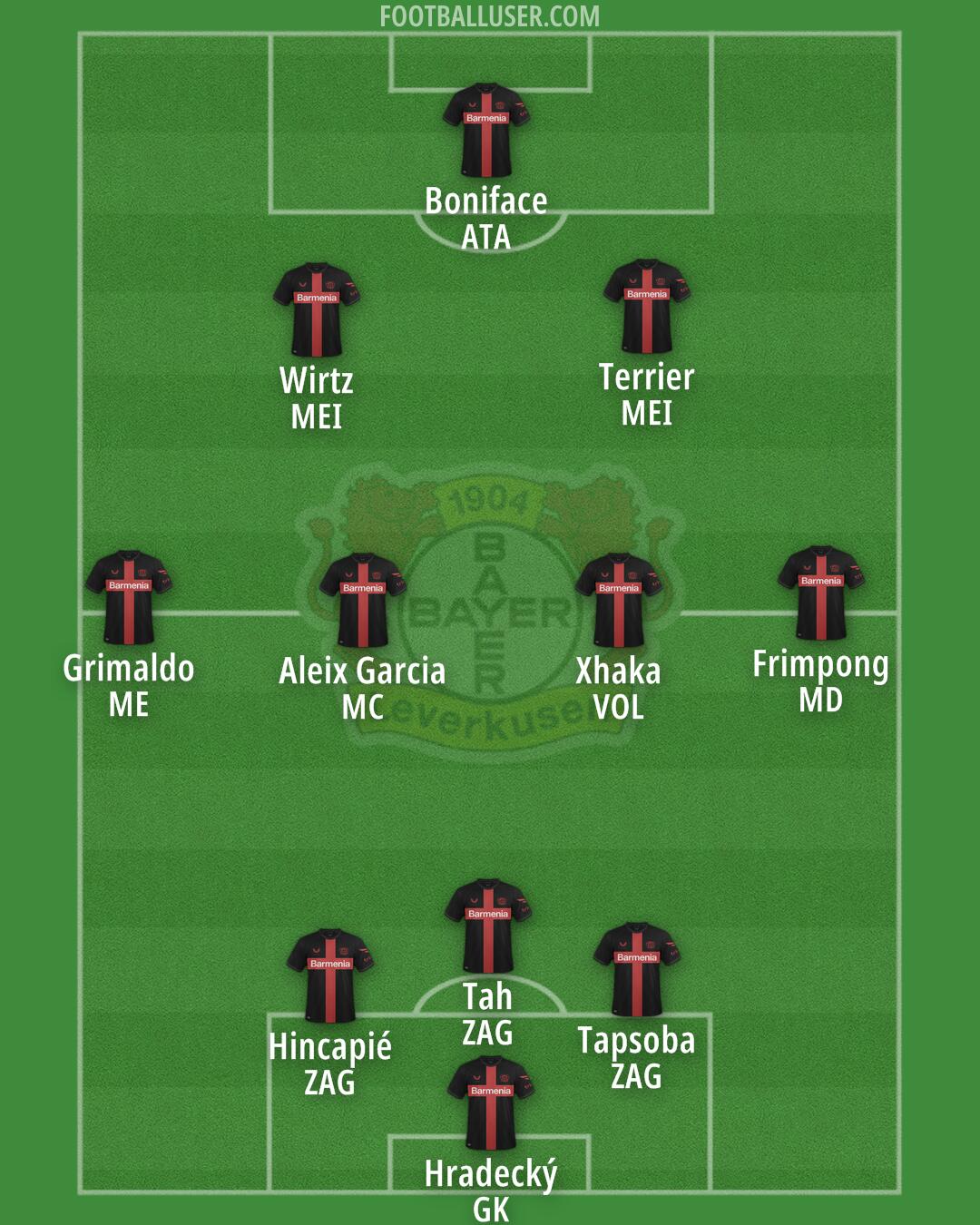 Bayer Leverkusen Formation 2024