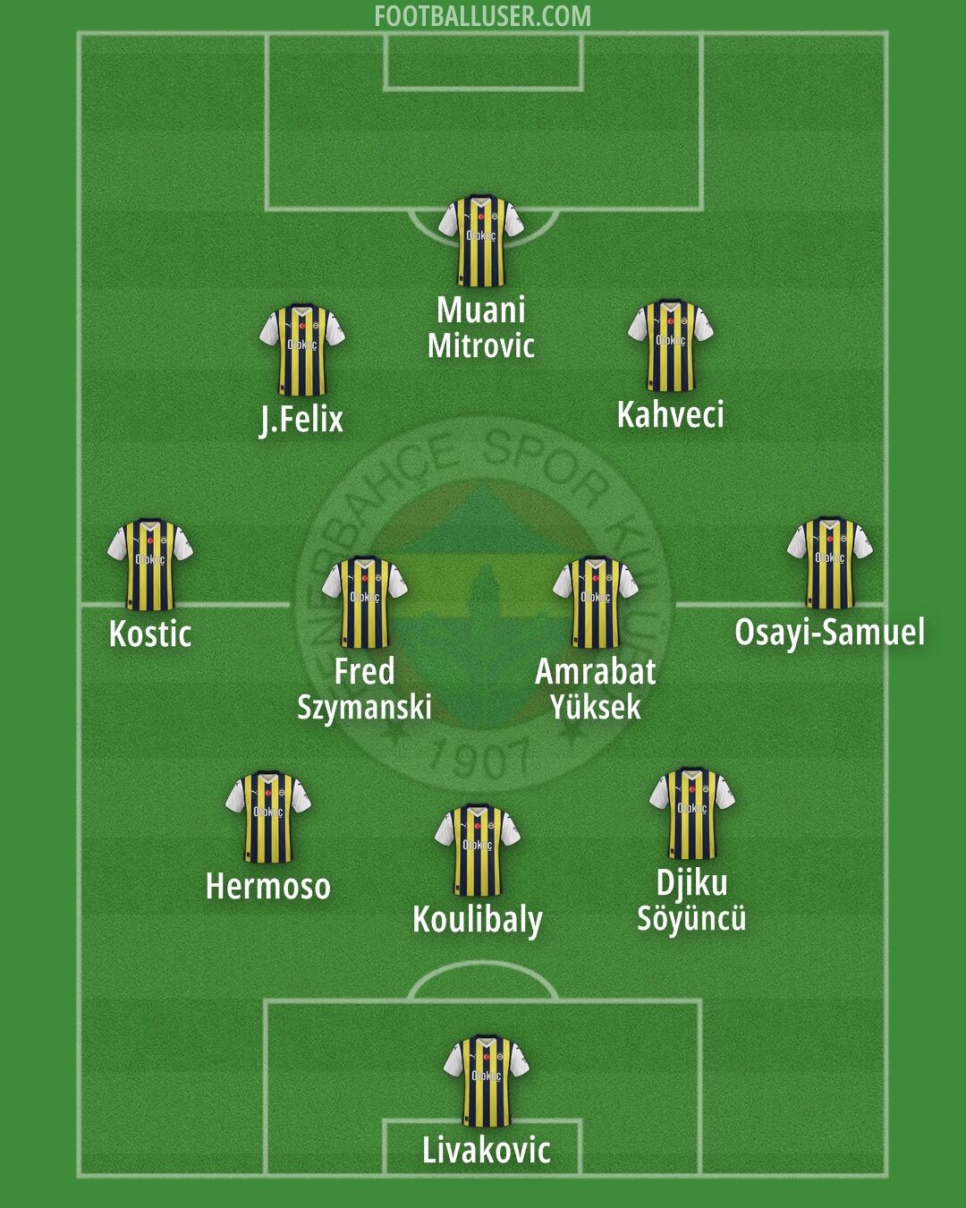 Fenerbahçe Formation 2025